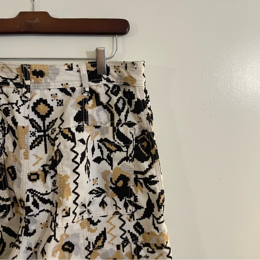 Anthropologie Tapered Floral Corduroy Pants Barrel size 14 - Picture 3 of 7